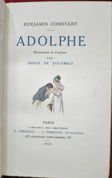 Adolphe. Illustrations en couleurs par Serge de Solomko.. CONSTANT, Benjamin - SOLOMKO, Serge de.