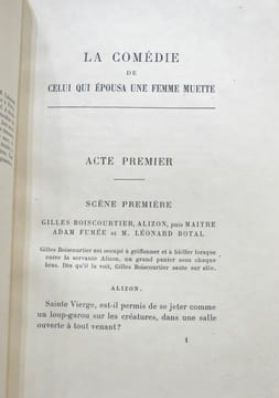 La Comédie de celui qui épousa une femme muette.. FRANCE, Anatole.