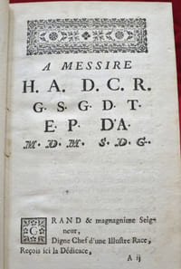 La Garçonière. Poeme Par M... Dédicacé à H.A. D.C. R. G.S. G. D.T.E.P. D'A (Marquis Henri-Auguste de Chalvet-Rochemonteix Grand Sénéchal de Toulouse et d'Albigeois).