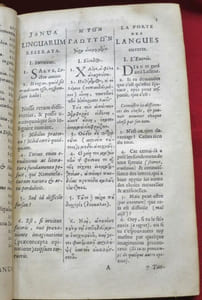 Janua linguarum reserata Cum Graeca versione Theodori Simonii holsati, Innumeris in loicis emendata à Stephano Curcellaeo, Qui etiam Gallicam novam adjunxit.