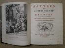 Satyres (Satires) et Autres Oeuvres de REGNIER, accompagnées de Remarques Historiques. Nouvelle Edition considérablement augmentée.. REGNIER ...