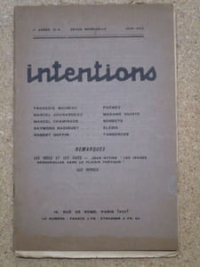 INTENTIONS, revue mensuelle. 1ère année, N°6, Juin 1922.