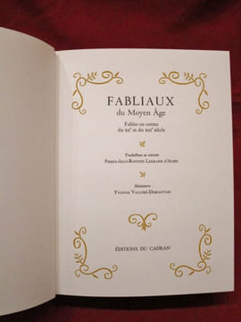 Fabliaux du Moyen Âge. Fables ou Contes du XIIe et du XIIIe siècle.. LEGRAND D'AUSSY, Pierre-Jean-Baptiste (traduction ou extraits) / ...
