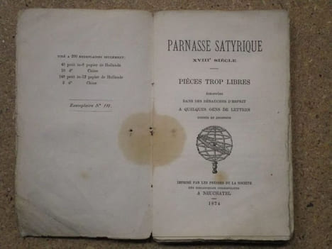 PARNASSE SATYRIQUE XVIIIe siècle : pièces trop libres échappées dans des débauches d'esprit à quelques gens de lettres connus et inconnus.. undefined