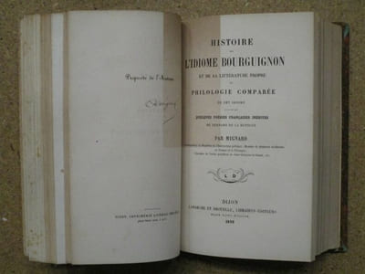 (1) Histoire littéraire, philologique et bibliographique DES PATOIS et de l'utilité de leur étude / (2) Euscara libruteguia ou esquisse bibliographique générale des phonopolismes BASQUES / (3) Histoire de l'IDIOME BOURGUIGNON et de sa littérature propre ou philologie comparée de cet idiome, suivie de quelques poésies françaises inédites de Bernard de la Monnoye / (4) Tableau synoptique et comparatif des IDIOMES POPULAIRES OU PATOIS de la France contenant des notices sur la littérature des dialectes, leur division territoriale, ainsi que celle de leurs sous-espèces, des indications générales et comparatives sur leurs articulations et sur leurs formes grammaticales (...) et accompagné d'un choix de morceaux en vers et en prose dans les principales nuances de tous les dialectes ou patois de la France / (5) Mélanges sur les LANGUES, DIALECTES et PATOIS, renfermant, entre autres, une collection de versions de la parabole de l'ENFANT PRODIGUE en cent idiomes ou patois différens, presque tous de France, précédé d'un essai d'un travail sur la géographie de la langue française / (6) De l'influence du langage populaire sur la forme de certains mots de la langue française / (7) Etude sur le langage populaire ou patois de Paris et de sa banlieue, précédé d'un coup d'oeil sur le commerce de la France au moyen âge, les chemins qu'il suivait et l'influence qu'il a du avoir sur le langage / (8) Une PAYSANNERIE au XVIIIe siècle / (9) Etudes de la POESIE POPULAIRE en NORMANDIE et spécialement dans l'Avranchin.