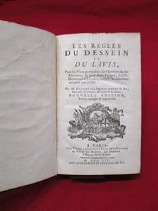 Les regles du dessein (dessin) et du lavis, pour les plans particuliers des Ouvrages & des Bâtimens (bâtiments), & pour leurs Coupes, Profils, Élévations & Façades, tant de l'Architecture militaire que civile.