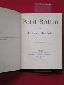 Petit bottin des lettres et des arts.