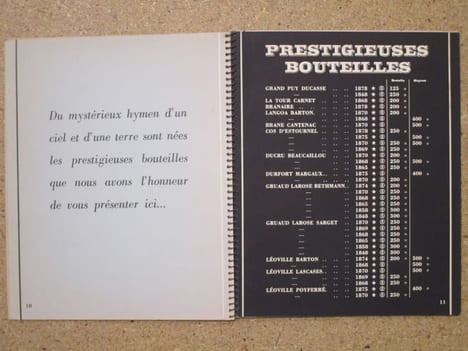 Etablissements NICOLAS, 1931 : liste des grands vins.. undefined