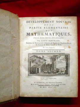 Développement nouveau de la partie élémentaire des mathématiques prise dans toute son étendue. (2 volumes). BERTRAND Louis