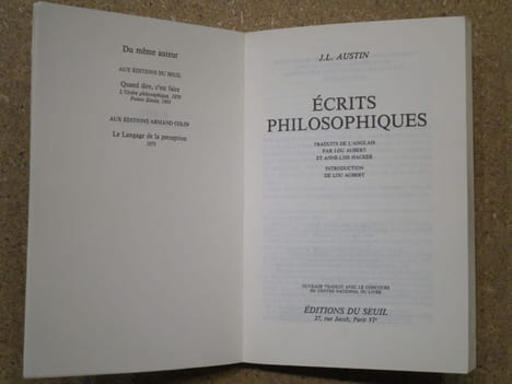 Ecrits philosophiques.. AUSTIN John Langshaw