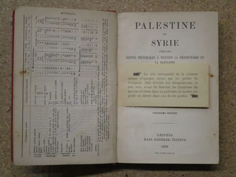 PALESTINE et SYRIE avec les routes principales à travers la Mésopotamie et la Babylonie.. BAEDEKER Karl