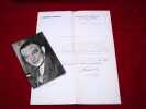 [Lettre tapuscrite avec salutations et signature autographes].. BIDAULT Georges