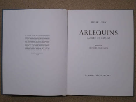 ARLEQUINS, carnets de dessin.. CIRY Michel