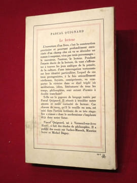 Le lecteur, récit.. QUIGNARD Pascal