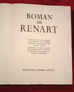 Roman de Renart. Aventures de Maître Renart et d'Ysengrin son compère d'après le texte établi par Paulin Paris.. PARIS Paulin (texte établi par), ...