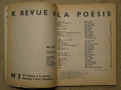 K, Revue de la Poésie N°3 : de l'humour à la terreur, hommage à Kurt Schwitters. Mai 1949