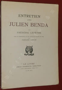 Entretien avec Julien Benda par Frédéric Lefèvre.
