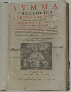 Summa Theologica S. Thomae Aquinatis, quinti ecclesiae Doctoris ivre merito Angelici, ordonis fratrum praedicatorum. Post anteactas omnes ubicunque terrarum eius Editiones accuratius recognita, & tum a mendis expurgata, tum restituis quorumlibet Autorum veris ac legitimis indicibus, & innumeris Patrum, Conciliorum, Scripturarum, ac Decretorum testimoniis ad materias controversas vel ad moralem disciplinam pertinentibus in margine locupletata ; Notisque historicis ac dogmaticis undequaque adjectis aucta, ornata, illustrata, vt paulo post subiuncta Praefation plenius indicabit, Per R.F.P. Ioannem Nicolai eiusdem Ordinis alumnum ac in Parisiensi Facultate Sacrae Theologica Professorem (2 volumes).