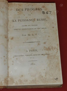 Des Progrès de la Puissance Russe, depuis son origine jusqu'au commencement du XIXe siècle, par Mr L***.