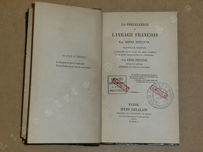 La precellence du langage françois.