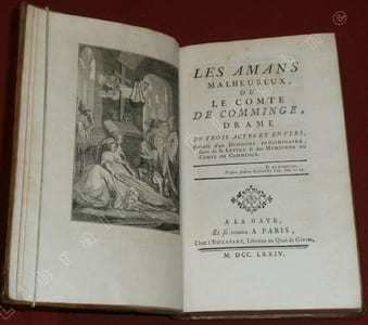 Les Amans (amants) malheureux ou Le Comte de Comminge, Lettre du Comte de Comminge, Mémoires du Comte de Comminge - Euphémie ou Le Triomphe de la Religion - Bélisaire - Le Vindicatif - Joachim ou Le Triomphe de la Piété filiale (5 pièces reliées en 1 volume)