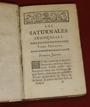Les Saturnales Françoises, par M*** (2 tomes en 1 volume).. [LABAUME-DESDOSSAT, Jacques-François de][CROQUET, Thomas]