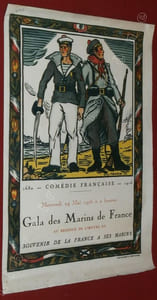 Gala des Marins de France, Mercredi 24 Mai à 2 heures. Au Bénéfice de l'oeuvre du Souvenir de la France à ses Marins. Comédie Française 1680-1916. Programme.