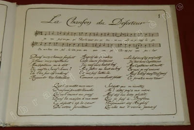 12 Chansons tirées des Recueils anciens par les soins d'un Amateur avec les principaux couplets de l'époque et des Illustrations nouvelle de Guy Arnoux, Artiste à Paris.