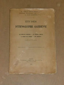 Etudes d'ethnographie algérienne : les soufflets algériens, les poteries kabyles, le tissage aux cartons, l'art décoratif.