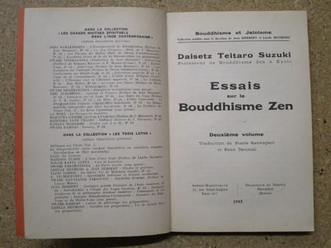 Essais sur le bouddhisme zen (4 volumes).. SUZUKI Dalsetz Teltaro