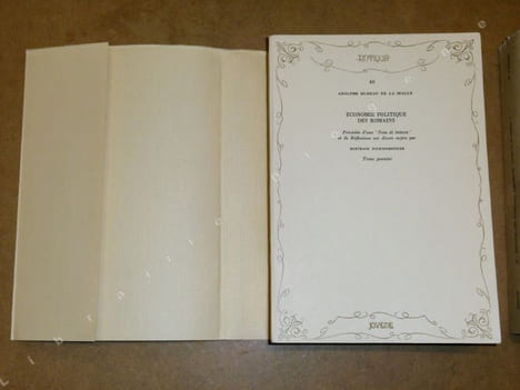 Economie politique des Romains, précédée d'une "Nota di lettura" et de réflexions sur divers sujets par Bertrand Hemmerdinger (2 volumes).. DUREAU DE ...