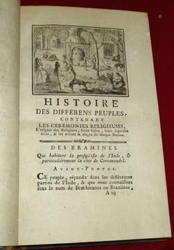 Histoire des differens (différents) Peuples du Monde, contenant les Cérémonies religieuses et civiles, l'Origine des Religions, leurs Sectes et ...