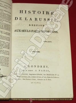 Histoire de la Russie réduite aux seuls faits importans (importants).. [MARECHAL, Pierre Sylvain]