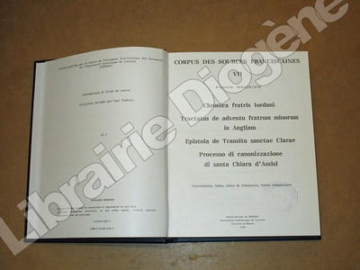 Corpus des sources franciscaines VII : Chronica fraatris Iordani, Tractatus de adventu fratrum minorum in Angliam, Epistola de Trasitu sanctae Clarae, Processo di canonizzaione di santat Chiara d'Assisi (concordance, index, listes de fréquence, tables comparatives).