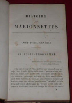 Histoire des Marionnettes en Europe. Depuis l'Antiquité jusqu'à nos jours par Charles Magnin. Deuxième Edition revue et corrigée.. MAGNIN, Charles.