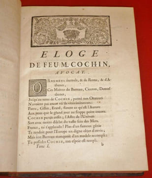 Oeuvres de feu M. Cochin, Ecuyer, Avocat au Parlement, Contenant le Recueil de ses Mémoires et Consultations. Nouvelle Edition (6 volumes).. COCHN, ...
