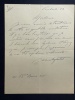 Lettre autographe signée à Marthe DAUDET (épouse de Léon Daudet). Jean MARTET (1886-1940)
poète, dramaturge, romancier français 