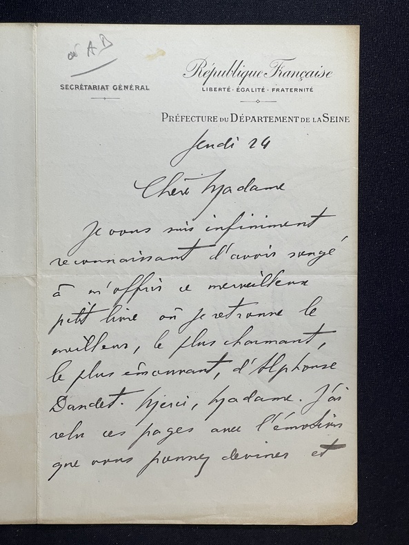 Lettre autographe signée à Marthe DAUDET (épouse de Léon Daudet) #3 sur Alphonse Daudet. Jean MARTET (1886-1940)
poète, dramaturge, romancier ...