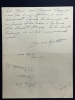 Lettre autographe signée à Léon Daudet sur le Colonel Durand, Clémenceau et Monseigneur. Jean MARTET (1886-1940)
poète, dramaturge, romancier ...