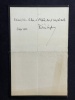 Lettre autographe signée à Léon DAUDET à propos de son livre "La France en alarme" (Flammarion, 1904). Frédéric MASSON (1847-1923)
historien, ...