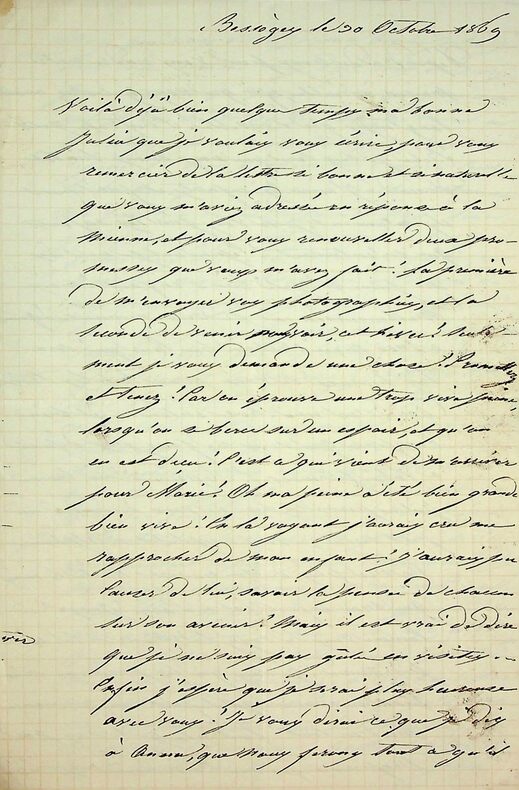 2 belles lettres autographes signées à Julia Daudet sur Alphonse Daudet, Léon Daudet, Lucien Daudet et Louis Montégut. Emma Montégut (?-?)
cousine ...