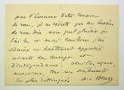 Carte autographe signée à Léon DAUDET contre la loi de séparation des Églises et de l'État . 
Albert de Mun (1842-1912)
militaire, homme politique ...