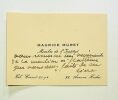 carte de visite autographe à Léon Daudet à propos d'un livre . Maurice Muret (1870-1954)
homme de lettres suisse installé à Paris 
