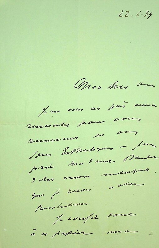 lettre autographe signée à Léon DAUDET à propos de son livre Mes Idées Esthétiques (Albin Michel, Paris). Marie de Roux (1876-1952)
avocat, historien ...