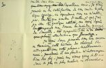 brouillon de lettre autographe signée à Gaston Maugras à propos de ses ouvrages sur le duc et la duchesse de Choiseul. Émile Aucante ...