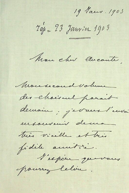 lettre autographe signée à Émile Aucante Choiseul #6. Gaston Maugras (1850-1927)
historien