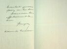 lettre autographe signée à Émile Aucante Choiseul #6. Gaston Maugras (1850-1927)
historien