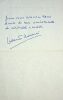 lettre autographe signée à Madame Lucienne Cain #2. Jeanne Mauriac (1885-1970)