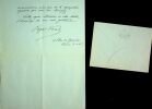 lettre autographe signée à André Chaumeix sur Capitaine Conan Prix Goncourt 1934. Roger Vercel (1894-1957)