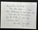 Carte autographe signée au journaliste française Max Favalelli (1905-1989). Marie-Pierre Daninos